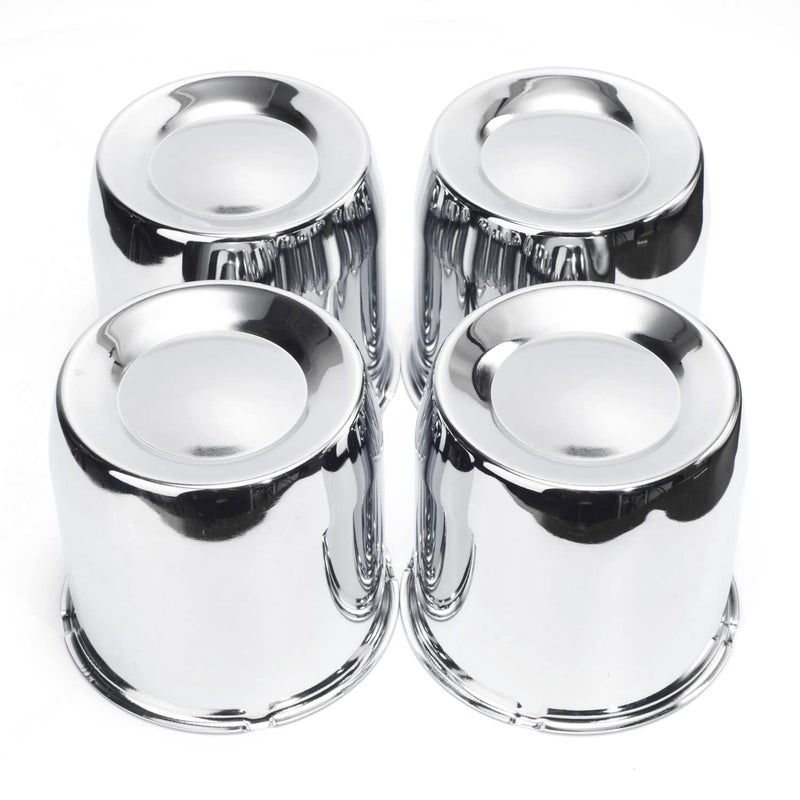 RTrhinoTuning 5.15in Trailer Wheel Center Caps Chrome Push Through Truck Hub Caps for 1986 F-250 8 Lug Rims, 130.5mm/5.15" Hole 5" High - Image 1